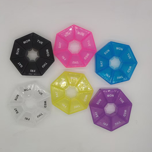 1Pc 7 Days Weekly Color Medicine Box Pill Box Dispenser Portable Travel Vitamin Box Sort <b>Tablet</b> Holder Organizer <b>Container</b> Cases - Product Image 1