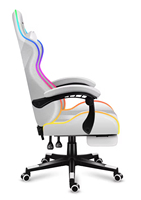 Chaise de course ergonomique, design moderne, chaise de jeu en cuir avec LED RGB, réglage de la hauteur et repose-pieds pour PC