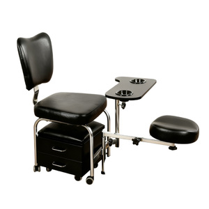 Chariot de rangement noir écologique pour outils de coiffure et de beauté, idéal pour la pédicure et les soins des ongles - Product Image 4