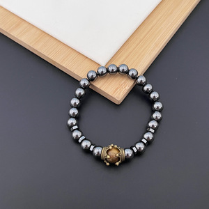 Bracelet élastique en <span class=keywords><strong>pierre</strong></span> naturelle tendance, hématite, œil <span class=keywords><strong>de</strong></span> tigre, mat, perles <span class=keywords><strong>de</strong></span> 8 mm, pour hommes et femmes, cadeaux - Product Image 4