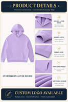 Sweat à capuche unisexe personnalisé avec impression en relief, coupe oversize, en polaire, pour l'hiver, décontracté, coupe courte, épais, pour homme