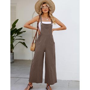 Overol de Algodón para Mujer FOXA, Corte Holgado, Pierna Ancha, con Bolsillos, Ropa Casual - Product Image 3