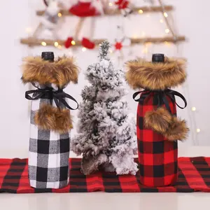 Dekorasi Natal untuk rumah Santa Claus botol anggur penutup manusia salju stoking hadiah Pemegang Natal Navidad dekorasi Tahun Baru