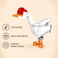 Bloques de Construcción de Ganso Blanco Personalizados, Modelo Animal 3D DIY, Juguete de Construcción STEM, OEM ODM, Etiqueta Privada, Regalo para Niños
