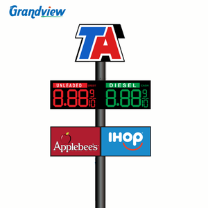 Insegna pubblicitaria personalizzata per stazione di servizio con display per prezzi del carburante - Product Image 1