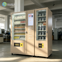 Unité de distribution automatique compacte pour stocker une large gamme de collations et de boissons en bouteille