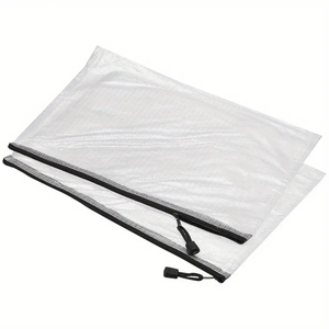 תיק מסמכים רשת עמיד וגמיש ועמיד למים, שקוף, עם סגירת רוכסן וו חבל, תיקי רשת עמידים במיוחד - Product Image 6