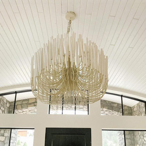 Modern Simple Creative <strong>Rustic</strong> Chandelier Home Office Bedroom Bedside Decorative LED Pendant Lamp with Dimmable Wood <strong>Fitting</strong> - Product Image 5