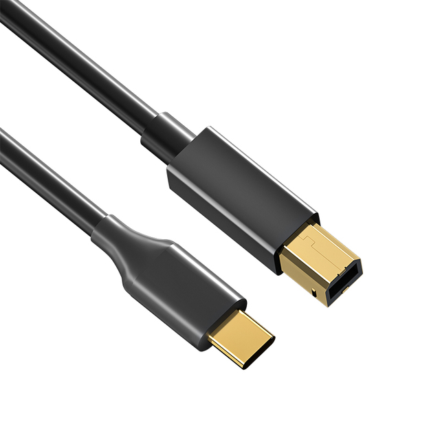 MWM USB C USB B Golden Plate Printer Cable PVC Jacket Pure Copper Braid Shielding 480Mbps Data Transfer 18-Month Warranty for