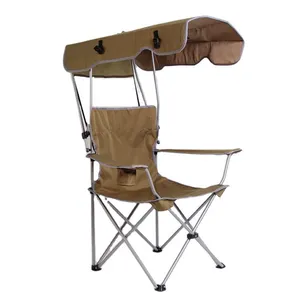 Camping Chair Beach Chair Shade Folding Lightweight Portable Fishing Chairs With Cup Holder For Adults