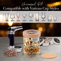 Kit Fumeur à Whisky avec Torche, Kit Fumeur à Whisky Old Fashioned, Kit Fumeur à Bourbon, Ensemble d'Infusion Cocktail, Copeaux de Bois