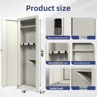 Armoire à armes longues dissimulée de style américain avec serrure électronique et à clé, ignifuge, dimensions 115x42x10.5cm