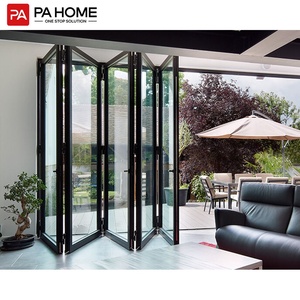 Porte pliante en aluminium pour balcon, double vitrage, verre trempé, insonorisée, moderne et luxueuse, sur mesure - Product Image 1