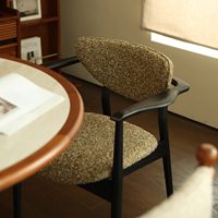 Fauteuil demi-île médiéval JP, style français, avec dossier en bois massif, chaise minimaliste de luxe léger pour la maison