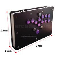 Manette de combat FunFortress Hitbox Arcade 15 touches pour Street Fighter 6, connexion filaire Type-C, support de téléphone inclus