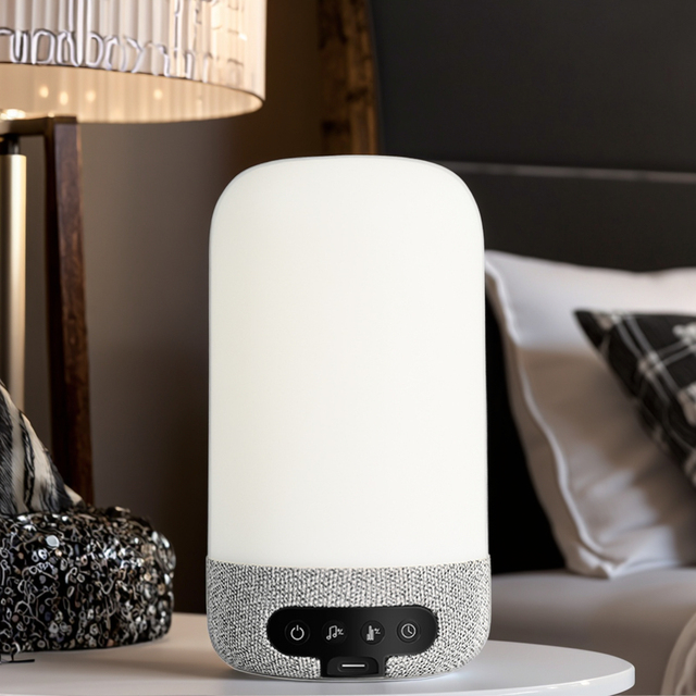 Portable Mini White Noise Sound Machine 10 Soothing Sound Audio Night Light Timer BT Speaker Sleep Gift for Adults Babies