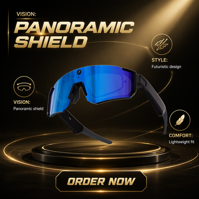 V06 Smart Glasses with 8MP Camera & Bluetooth 5.4 | Black Audio Sunglasses with Music & Touch Control for Sports