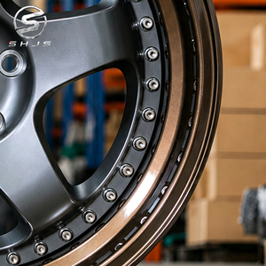 Jantes en alliage forgées sur mesure en deux parties, gris doré, à rivets, PCD, à déport profond, 5x112 5x120.65 pour E30 E36 Corvette <span class=keywords><strong>C4</strong></span> Camaro 17 18 - Product Image 4