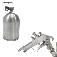 Aksesori Pistol Semprot HVLP F-75 Pistol Semprot Daya Tinggi dengan Nosel 1.5mm, Wadah 400ml, Konstruksi Tahan Lama, Bahan Paduan Logam