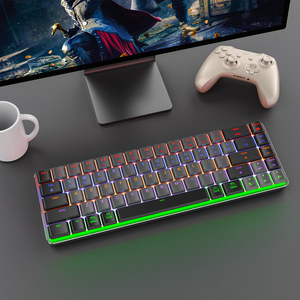 Nouveau <span class=keywords><strong>clavier</strong></span> mécanique filaire-sans fil de haute qualité, mini boîtier en alliage d'aluminium, 65%, profil bas, interrupteur RGB rétroéclairé, ultra fin - Product Image 4