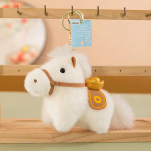 Little Horse Shaped Plush Keychain with PP Cotton Filling-Cute Ornament for Bag Hanging 14cm Height Suitable As a Festival Gift - Product Image 3