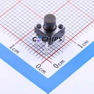 SKHHBWA010 Tactile Switch Through hole Component (THT)-4P,6x6mm Switch Single Pole Single Throw Round Button Through Hole 6mm - Product Image 1