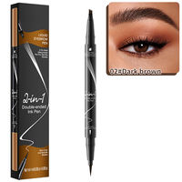 Crayon à sourcils double embout teinté waterproof longue tenue à 4 pointes, anti-bavures, marque distributeur, best-seller