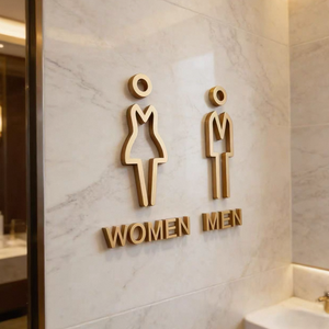 Nuevo Letrero de Latón Fundido de Precisión para Decoración, Letrero de WC, Letrero de Pared para Baño, Señalización de Puerta, Ícono Masculino y Femenino - Product Image 3