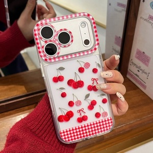 Nouvelle <span class=keywords><strong>Coque</strong></span> de Téléphone Transparente Rouge à Carreaux Cerise pour <span class=keywords><strong>iPhone</strong></span> 17 16 15 Pro Max avec <span class=keywords><strong>Induction</strong></span> Vocale et Flash d'Appel Entrant - Product Image 5