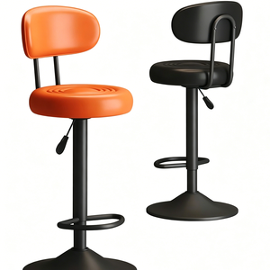 Modern Commercial Metal-framed Bar <b>Stools</b> with Backrests and Footrests for Hotel and <b>Outdoor</b> Use - Product Image 4