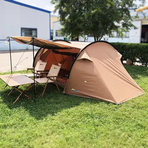 Tenda Kemah keluarga tahan air luar ruangan tenda terowongan 2 orang mewah lapisan ganda tenda Kemah