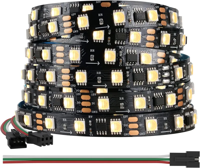 Prix d'usine 12V 24V WS2814 Adressable RGBW 30 60 Leds/m Similaire SK6812 RGBW Blanc Chaud Froid Programmable Led Pixel Strip