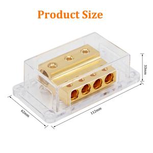 4x 4/8 में 3x 0/4 गेज, एम्सपावर वितरण ब्लॉक कार ऑडियो स्प्लिटर 4 तरह से आउटपुट पावर वितरक ब्लॉक फ्यूज धारक - Product Image 2