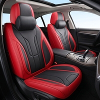 Housses de siège de voiture universelles en cuir perforé respirant, style professionnel, protection intérieure de luxe, ensemble complet quatre saisons