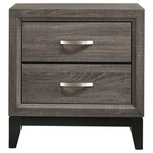 Stephan <b>Grey</b> Oak 2-Drawer Nightstand Modern Bedroom <b>Storage</b> Drawer <b>Unit</b> - Product Image 3