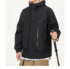 OEM Custom Design Windbreaker Pilot Outdoor Work Sports Windproof Stretch Men Branded Utility Softshell Jacket