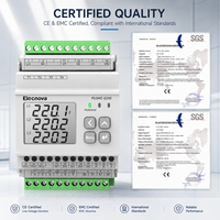Medidor de Calidad de Energía para Integración de Sistemas SCADA, Trifásico, Modbus RTU, RJ12, Almacenamiento de Datos, Entrada Digital, Salida de Relé, Monitor de Riel DIN, CA