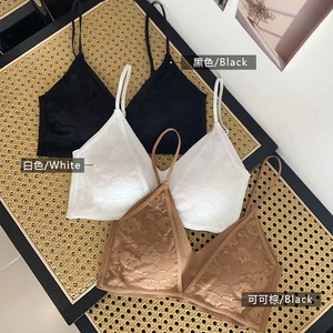 Soutien-gorge une pièce push-up sans armatures en dentelle fine sans couture pour petite poitrine, style dos nu, inspiré des sous-vêtements féminins français, idéal pour l'été - Product Image 2