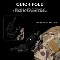 Support de casque DO XI/Wosport en nylon pour visière NVG L4G24, support haute pression pour casques PVS15/PVS18/GPNVG18 - Noir/Tan, léger