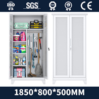 Armoire de rangement extérieure moderne en métal pour garage et salle de sport, casier en acier robuste avec portes à persiennes, ignifuge et verrouillable