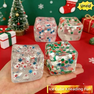 [Édition Limitée Noël] Jouet anti-stress en caoutchouc en forme de mélasse, cube de glace à presser, cadeau pour filles et garçons de 14 ans, design carré - Product Image 4