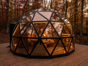 Domo Geodésico de Vidrio Impermeable con Estructura de Aluminio, Cabaña Transparente Tipo Iglú para Jardín, Carpa de Glamping para Hotel - Product Image 4