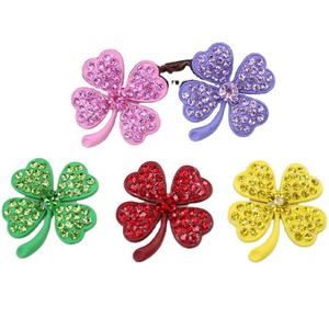 金属ブリングフルダイヤモンド4枚葉クローバー合金装飾魅力手作り工芸品ジャンク携帯ケースアクセサリー - Product Image 1