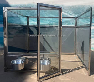 Yeni profesyonel kapalı ve açık yürüyüş paslanmaz çelik köpek kulübesi çalışır - Product Image 2