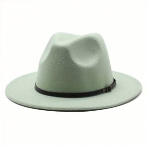Cheap Wide Brim Fedora Hats Colors High Quality Wholesale Faux Wool Felt Fedora Hats - Product Image 5