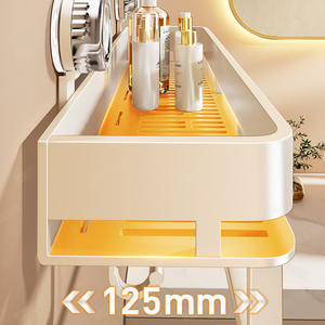 Estante de baño con ventosa Lteng, estante de almacenamiento circular de una sola capa montado en la pared, duradero, para espejo de lavabo - Product Image 3