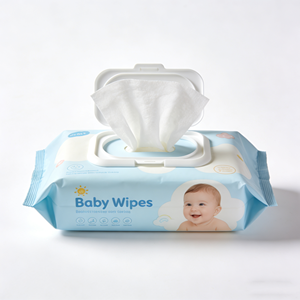 Lingettes nettoyantes personnalisées en usine OEM, 80 lingettes, 99 % eau pure, lingettes humides pour bébé, biodégradables et sans alcool, pour peaux sensibles - Product Image 2