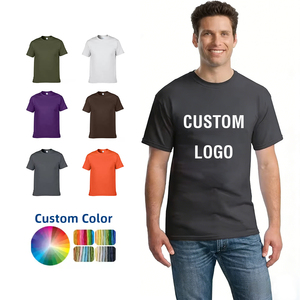 قمصان رجالية 100% قطن بمقاسات كبيرة مع شعار مخصص، تي شيرت صيفي سادة مطبوع بشعار مخصص، قمصان فارغة مخصصة للرجال - Product Image 1