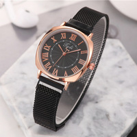 Jam Tangan Wanita Model Angka Romawi Ramah Lingkungan Terlaris untuk Perdagangan Luar Negeri, Casing Akrilik, Quartz, Tali Akrilik Motif Sunray