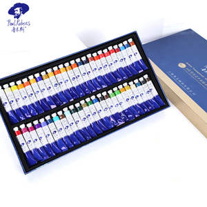 Boîte en bois aquarelle montée sur tube de 48 couleurs de 8ml avec des couleurs riches et des pigments de peinture de grande taille pour les outils d'enseignement de l'art - Product Image 1
